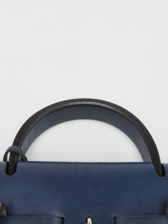 Hermes 30cm Navy Bleu Canvas/Vache Calfskin Leather Herbag PM 2-in-1 Backpack... main image 10